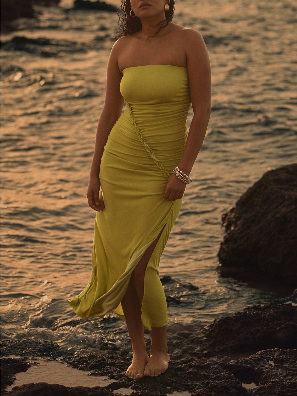 NWT Anthropologie Celandine Chartreuse Green Dress